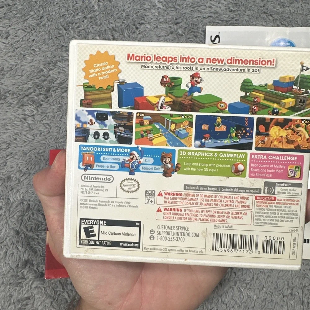 Super Mario 3D Land (3DS, 2011) Complete In Box With Manual Inserts CIB